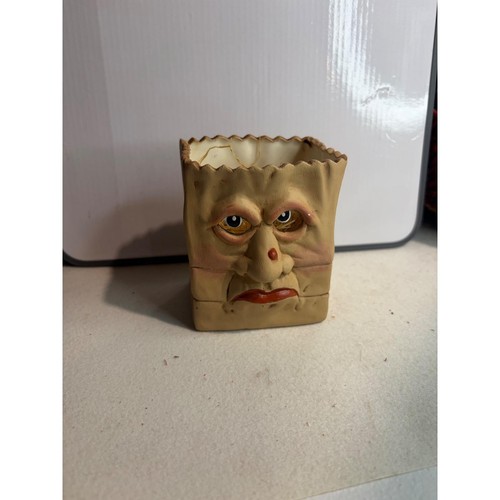 Vintage ceramic grumpy face - ceramic,